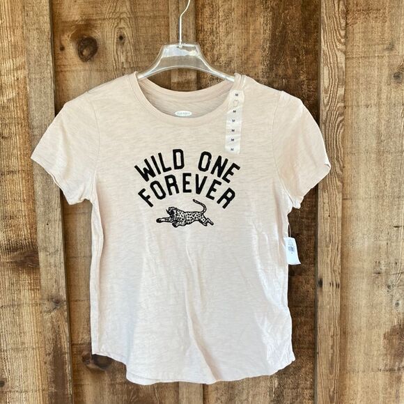 Old Navy Wild One Forever Graphic Short Sleeve Tee Leopard Light Pink - Picture 2 of 6